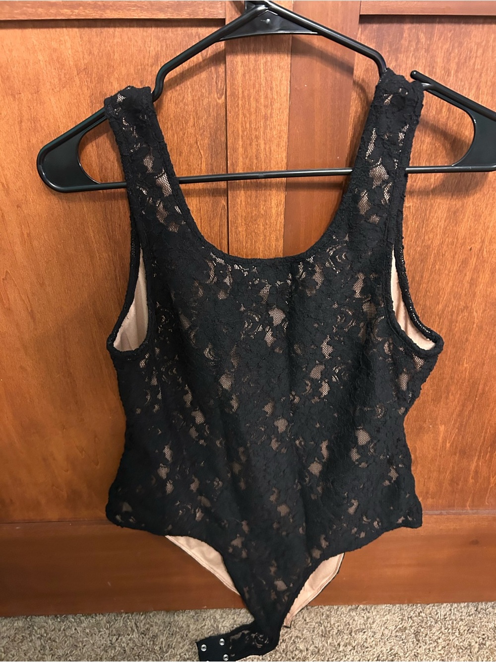 LOFT Black Lace Bodysuit with Nude Lining - Picture 3 of 3